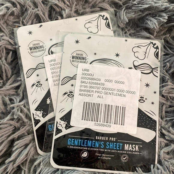 LOT OF 2 NEW SEALED BARBER PRO Face Mask Rejuvenating & Hydrating Collagen - Picture 2 of 4